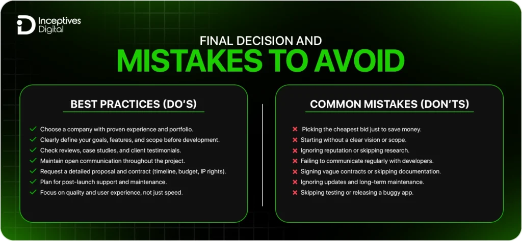 mistakes to avoid while choosing app development company