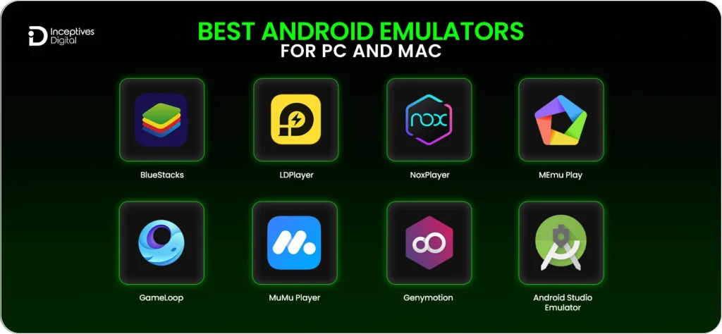 Android emulators for android and mac
